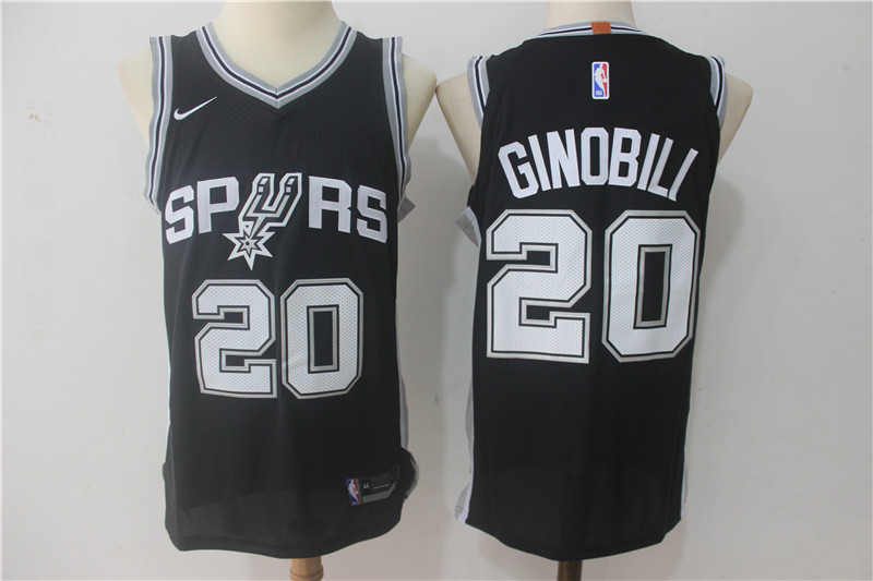 Men San Antonio Spurs #20 Ginobili Black Game Nike NBA Jerseys